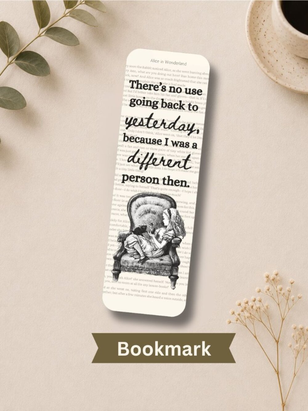 Alice in Wonderland Book Page Bookmark